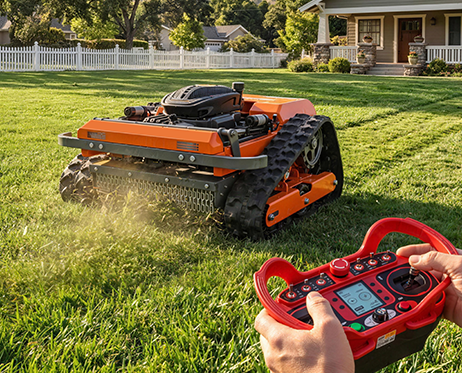 Diesel Crawler Remote Control Lawn Mower – Heavy-Duty Power for Harsh Terrain Mowing